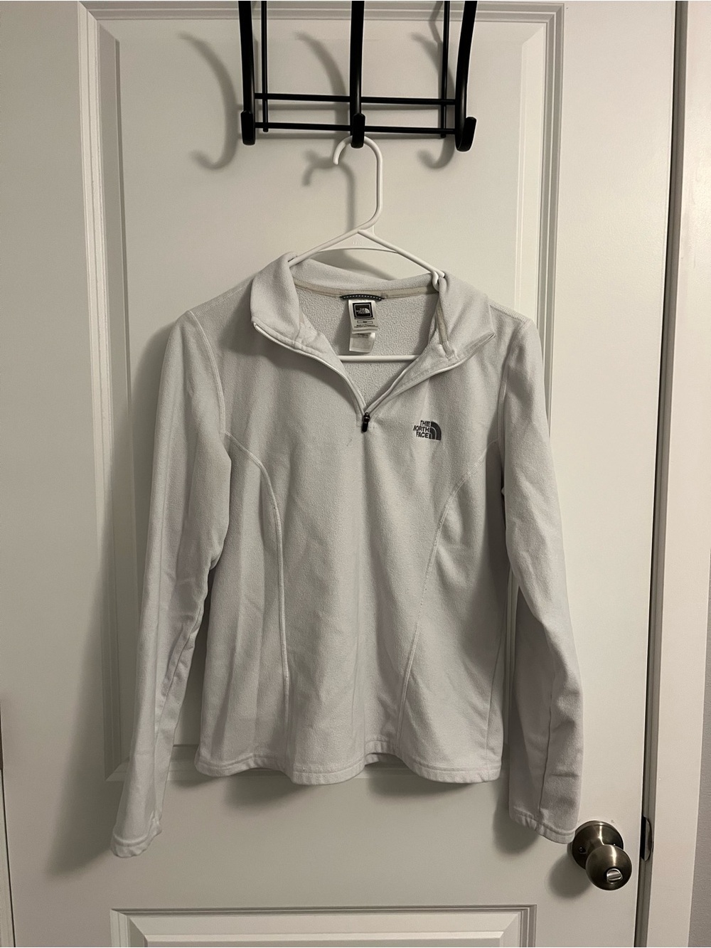 The North Face White Half-Zip Fleece with Embroidered Logo